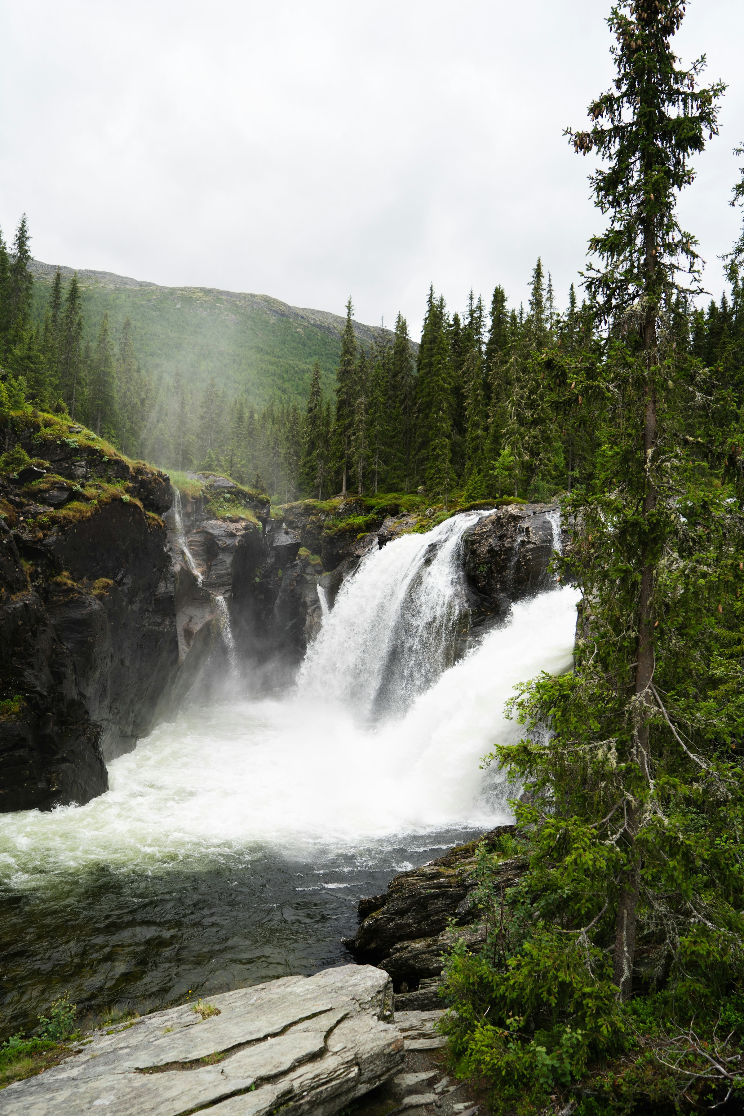 Waterfall in beautiful nature in Hemsdal, Norway